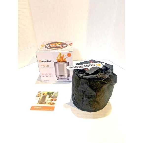 Solo Stove Mesa Tabletop Fire Pit Silver, Smokeless, Wood/Pellet, w/ Stand - Picture 7 of 9